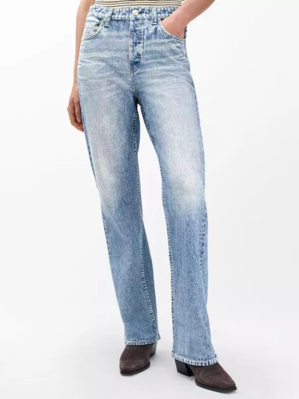rag & bone Light Blue Straight-Leg Jeans